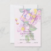 Artistic Peach Flowers Waterverf Art RSVP Kaartje (Voorkant)