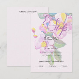 Artistic Peach Flowers Waterverf Art RSVP Kaartje