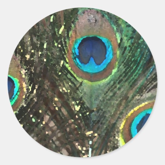 Artistic Peacock Feather Sticker (Voorkant)