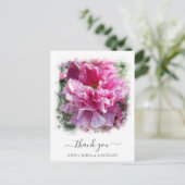 *~* Artistic Peony Floral Dank u AR1 Briefkaart (Staand voorkant)