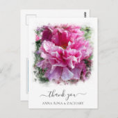 *~* Artistic Peony Floral Dank u AR1 Briefkaart (Voorkant / Achterkant)