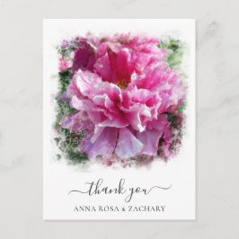 *~* Artistic Peony Floral Dank u AR1 Briefkaart
