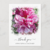 *~* Artistic Peony Floral Dank u AR1 Briefkaart (Voorkant)