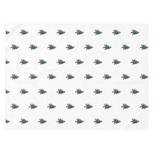 Artistic Pine Tree Waterverf Pattern Christmas Tafelkleed (Voorkant (Horizontaal))