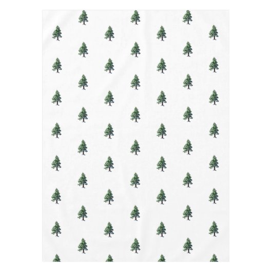 Artistic Pine Tree Waterverf Pattern Christmas Tafelkleed (Voorkant)