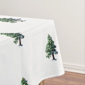 Artistic Pine Tree Waterverf Pattern Christmas Tafelkleed (Voorbeeld)