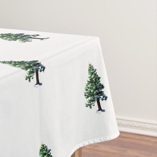 Artistic Pine Tree Waterverf Pattern Christmas Tafelkleed (Voorbeeld)