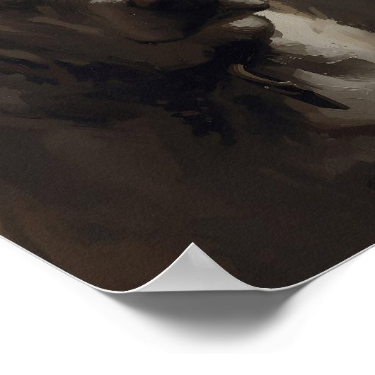 Artistic Pitbull Dog - Abstract Expressionist Styl Poster (Hoek)