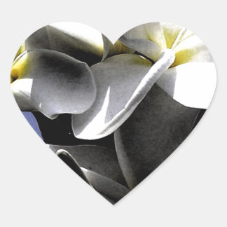 Artistic Plumeria Flowers Hart Sticker