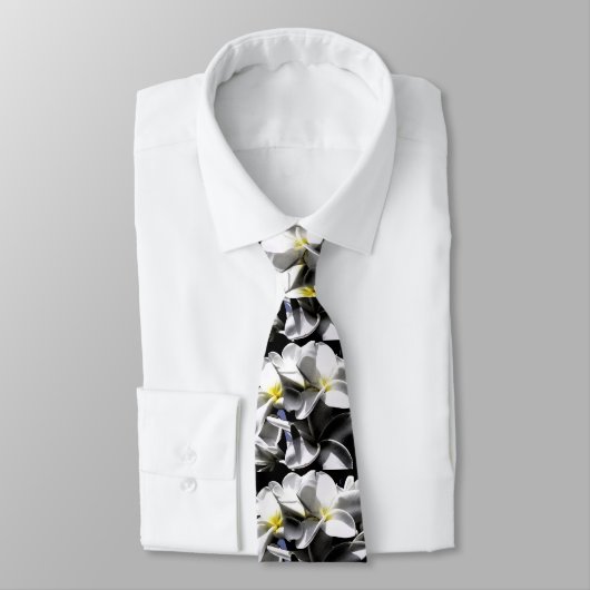 Artistic Plumeria Flowers Necktie Stropdas (Gebonden)