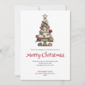 Artistic Quirky Christmas Tree Holiday Card Feestdagenkaart (Voorkant)