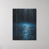 Artistic Rain Canvas – Abstract Zilveren Blauwe Mu (Voorkant)