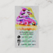 Artistic Rainbow Waterverf Cupcake Home Bakkerij Visitekaartje (Achterkant)
