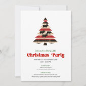 Artistic Red Black Plaid Holiday Gathering Card Kaart (Voorkant)