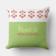 Artistic Red Floral Pattern Sierkussen