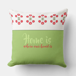 Artistic Red Floral Pattern Sierkussen