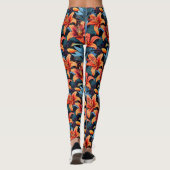 Artistic Red Tiger Lilly Flower Leggings (Achterkant)