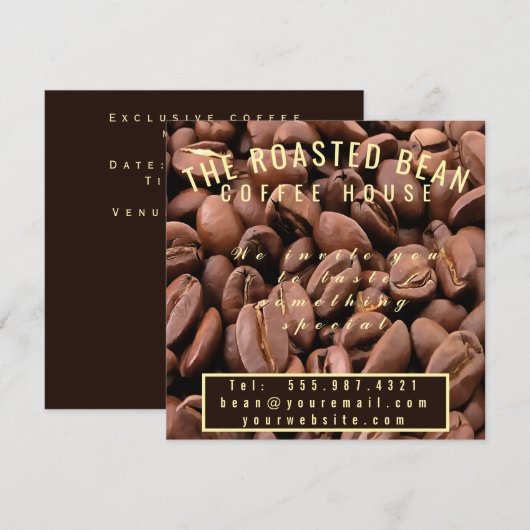 Artistic Roasted Coffee Beans Business Card Kaart (Voorkant / Achterkant)