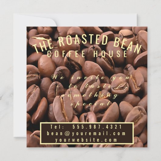 Artistic Roasted Coffee Beans Business Card Kaart (Voorkant)