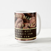 Artistic Roasted Coffee Beans Business Card Koffiemok (Voorkant rechts)