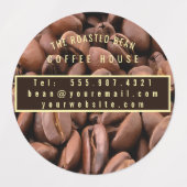 Artistic Roasted Coffee Beans Business Card Labels (Design 2)