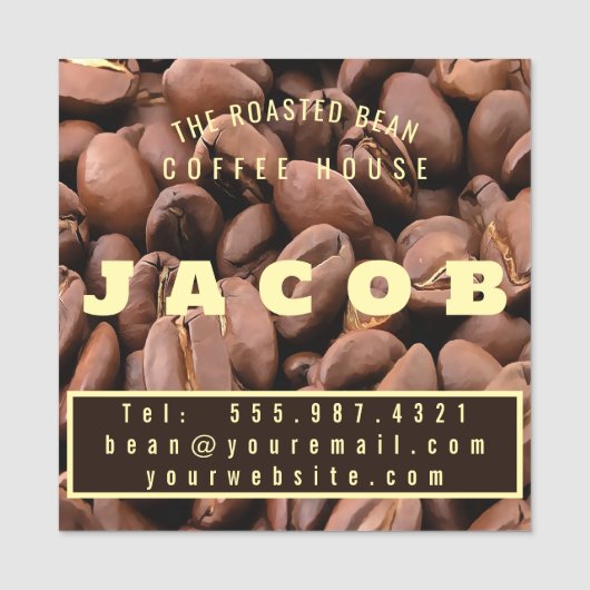 Artistic Roasted Coffee Beans Business Card Naamplaatje (Voorkant)
