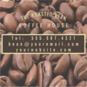 Artistic Roasted Coffee Beans Business Card Sticker (Voorkant)