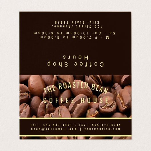 Artistic Roasted Coffee Beans Business Card Visitekaartje (Buitenkant ongevouwen)