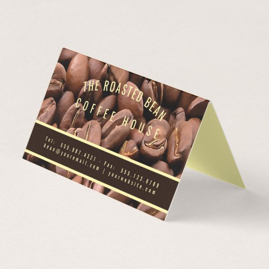 Artistic Roasted Coffee Beans Business Card Visitekaartje (Voorkant)