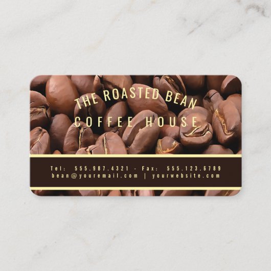 Artistic Roasted Coffee Beans Business Card Visitekaartje (Voorkant)