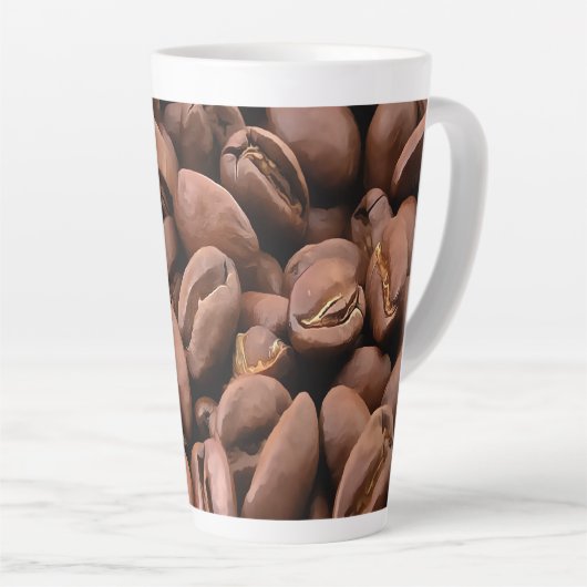 Artistic Roasted Coffee Beans Latte Mok (Rechterhoek)