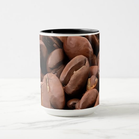 Artistic Roasted Coffee Beans Mok (Midden)