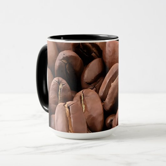 Artistic Roasted Coffee Beans Mok (Voorkant links)
