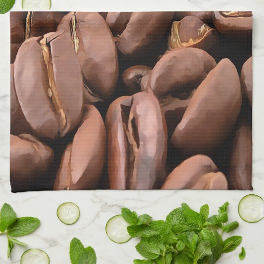 Artistic Roasted Coffee Beans Theedoek (Gevouwen)