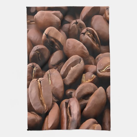 Artistic Roasted Coffee Beans Theedoek (Verticaal)