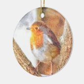 Artistic Robin Redborst Perched Keramisch Ornament (Links)