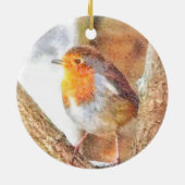 Artistic Robin Redborst Perched Keramisch Ornament (Achterkant)