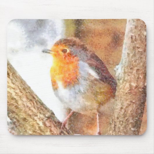 Artistic Robin Redborst Perched Muismat (Voorkant)