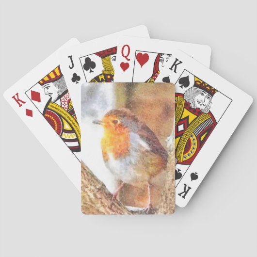 Artistic Robin Redborst Perched Pokerkaarten (Achterkant)