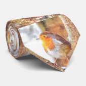 Artistic Robin Redborst Perched Stropdas (Opgerold)