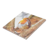 Artistic Robin Redborst Perched Tegeltje (Zijkant)