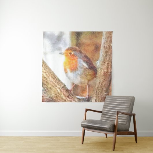 Artistic Robin Redborst Perched Wandkleed (In situ)