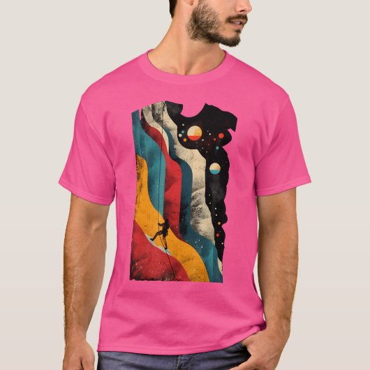Artistic Rock Climber Mannen en vrouwen Rock Climb T-shirt (Voorkant)