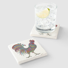 Artistic Rooster Design Onderzetter