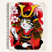 Artistic Samurai Cat Cherry For Journaling & Write Notitieboek (Voorkant)