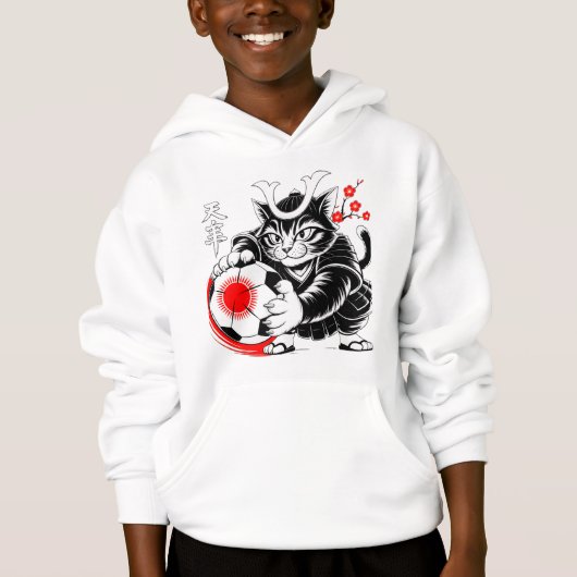 Artistic Samurai Cat Japan Soccer for Football fan (Voorkant)