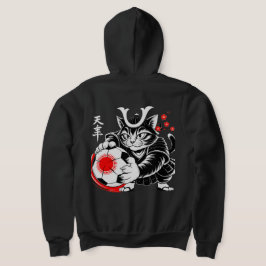 Artistic Samurai Cat Japan Soccer for Football fan Hoodie