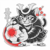 Artistic Samurai Cat Soccer For Laptops & Cars Sticker (Voorkant)