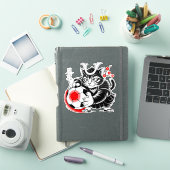 Artistic Samurai Cat Soccer For Laptops & Cars Sticker (iPad Cover)