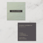 ARTISTIC SILVER AQUA SKETCH STRIPED LINE PATTERN VIERKANTE VISITEKAARTJE (Voorkant / Achterkant)